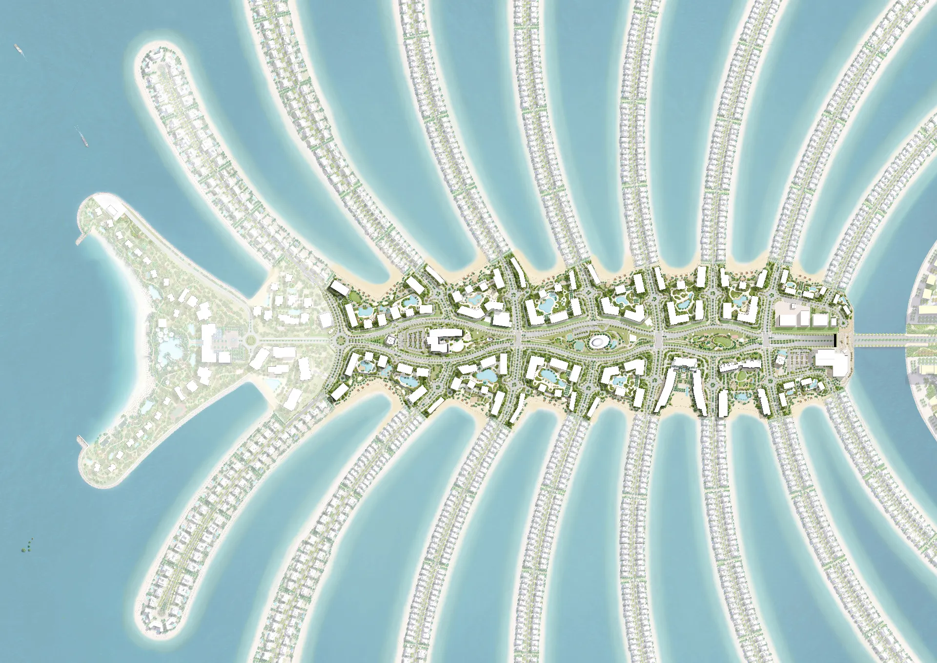 Aerial render of Palm Jebel Ali